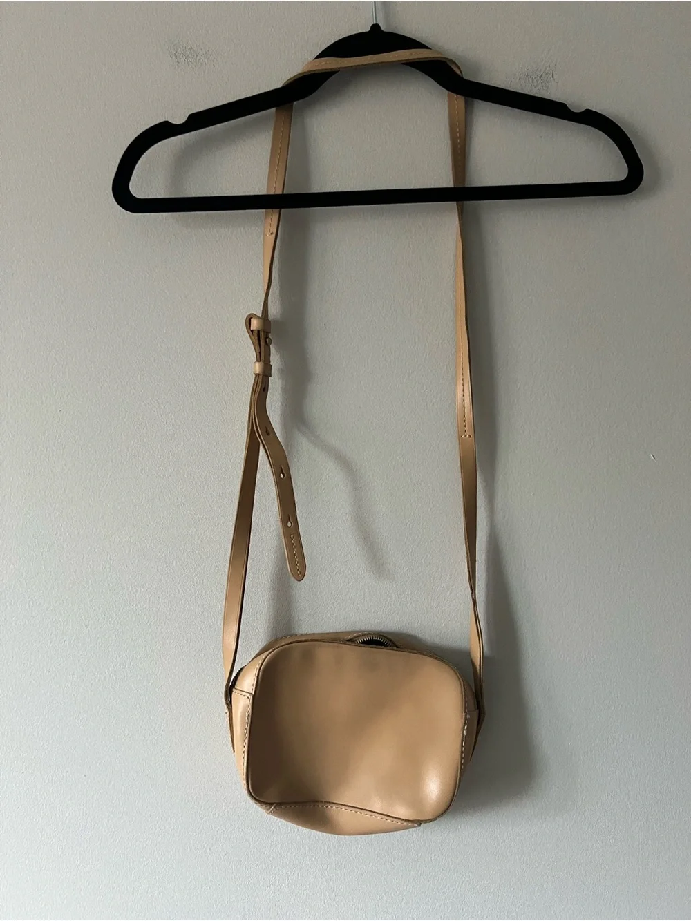 J.Crew Tan Leather Mini Crossbody Bag Neutral Minimalist Camera Bag